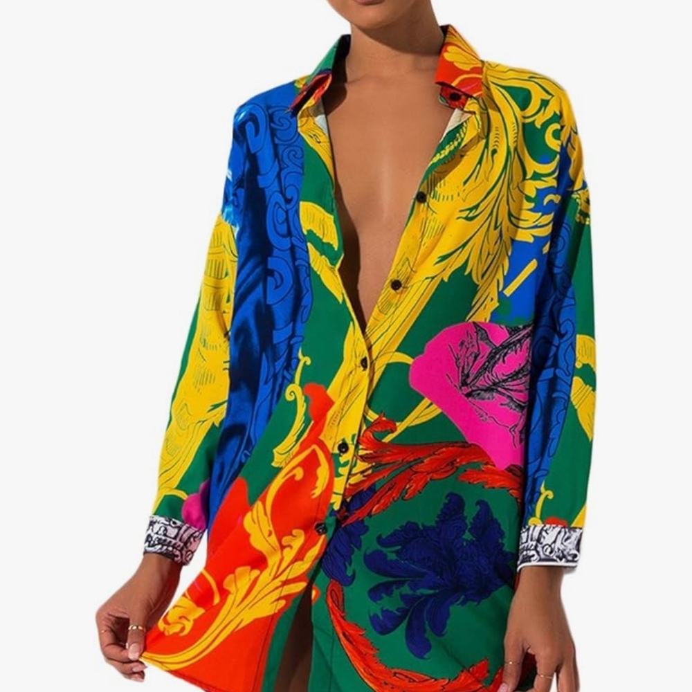 Vibrant Multicolor Button-Up Shirt